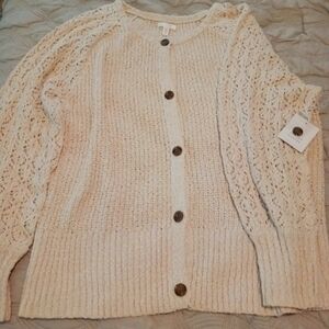 Lauren Conrad sweater cardigan, size 4XL, Ivory